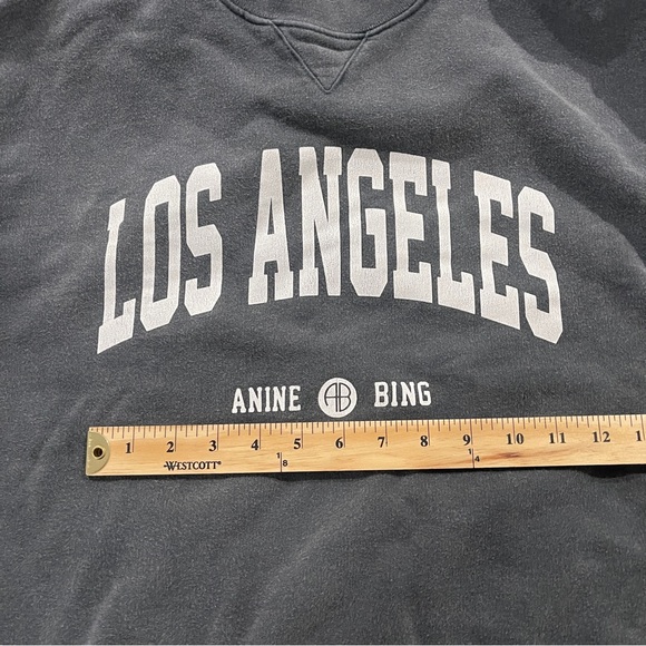 Anine Bing Los Angeles washed black Ramona sweatshirt  Crewneck Sweater S - Picture 11 of 16